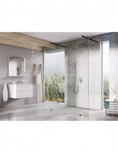 Dušo kabina Walk-In Free, Juoda, RAVAK