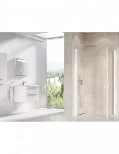 Dušo kabina Chrome CRV1+CRV1, Balta matinė, RAVAK