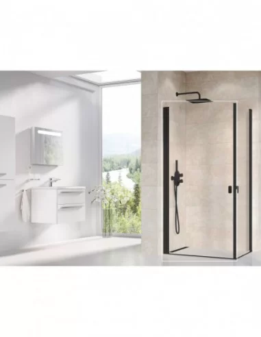 Dušo kabina Chrome CRV1+CRV1, Juoda, RAVAK