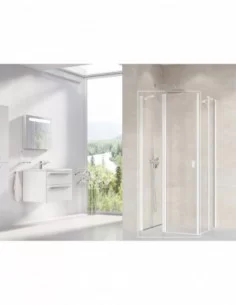 Dušo kabina Chrome CRV2+CRV2, Balta matinė, RAVAK