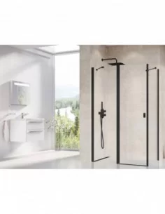 Dušo kabina Chrome CRV2+CRV2, Juoda, RAVAK