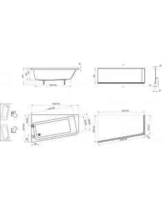Vonia 10° kampinė, Balta, RAVAK