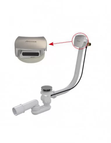 Vonios sifonas, užpildantis vonią vandeniu, Chromas, RAVAK