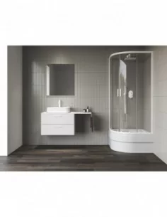 Žema dušo kabina Blix II NBLCP4 Sabina, Balta matinė, RAVAK