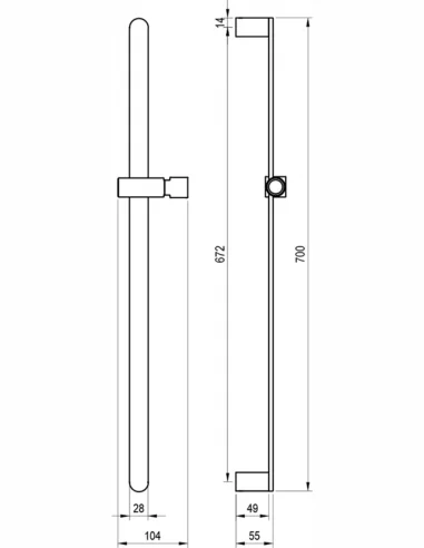 Dušo stovas su reguliuojamu laikikliu 70cm, chromo sp., RAVAK