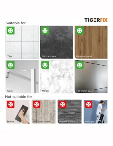 Montavimo sistema be gręžimo TigerFix, Tiger