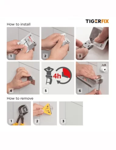 Montavimo sistema be gręžimo TigerFix, Tiger