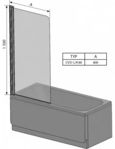 Vonios sienelė CVS1, Blizgantis, RAVAK