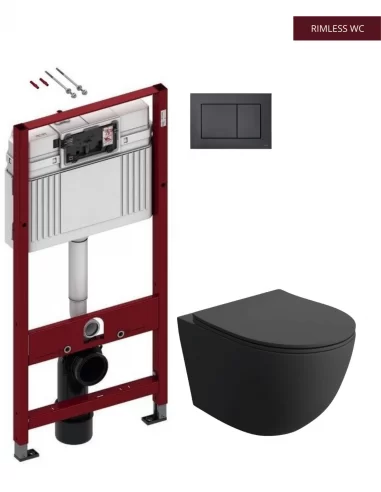 Pakabinamas unitazas SINTO 3.0 su TECE rėmu ir TeceNow nuleidimo plokštele