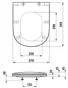 Dangtis unitazo LUA, su Soft Close sistema, Laufen