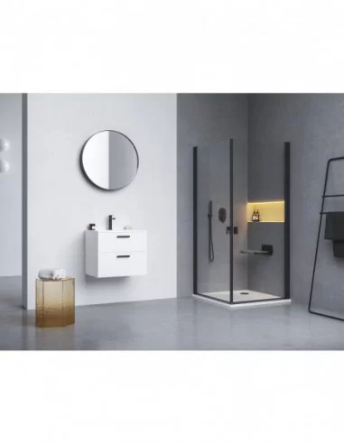 Dušo sėdynė Chrome, Juoda+clear, RAVAK