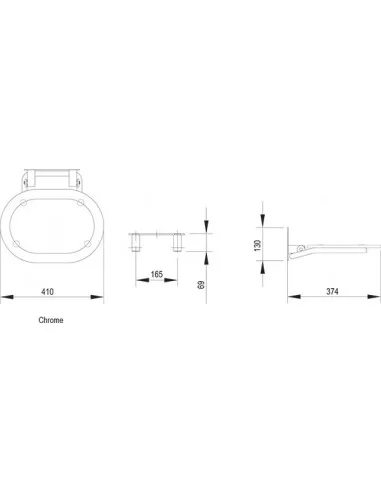 Dušo sėdynė Chrome, Juoda+clear, RAVAK