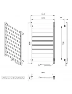 Elektrinis rankšluosčių džiovintuvas ALFA 500x900 baltos sp., Laris