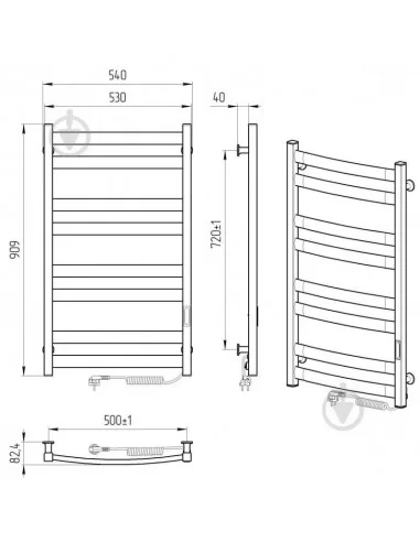 Elektrinis rankšluosčių džiovintuvas ATLANT 500x900 juodos sp., Laris