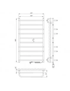 Elektrinis rankšluosčių džiovintuvas COMFORT 500x900 baltos sp., Laris