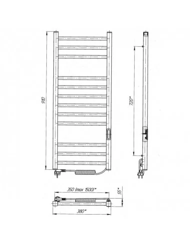 Elektrinis rankšluosčių džiovintuvas IMIDZ 350x910 baltos sp., Laris