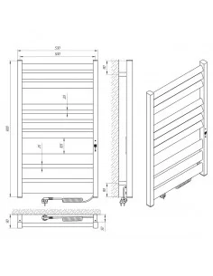Elektrinis rankšluosčių džiovintuvas LAVINA 500x900 baltos sp., Laris