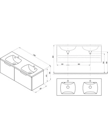 Praustuvo spintelė Classic II 130cm, RAVAK
