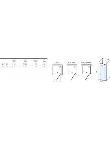 Dušo durys Pivot PDOP1, Satinas, RAVAK