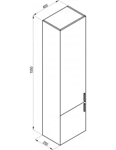 Aukšta spintelė Clear II, Balta, RAVAK