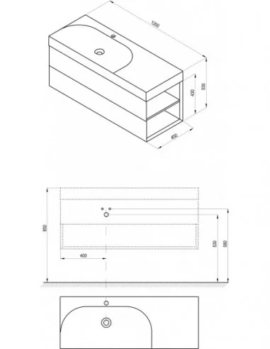 Spintelė po praustuvu SD Lite 120 K/D, Grey green, RAVAK