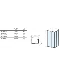 Dušo kabina Blix II NBLRV2K+NBLRV2K, balta mat., RAVAK