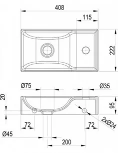 Mini praustuvas Veda Wall, baltos sp., RAVAK