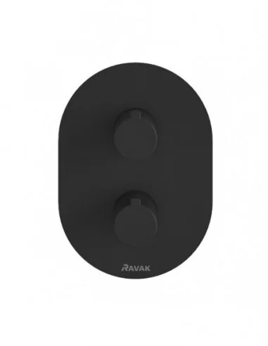 Termostatinis potinkinis vonios/dušo maišytuvas Chrome, Juodas, RAVAK