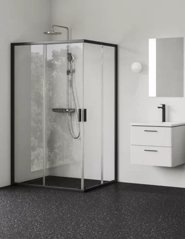 Dušo kabina Blix II NBLRV2K+NBLRV2K, juodos sp, RAVAK