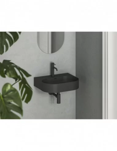 Praustuvas Ceramic Slim Wall O, pakabinamas, Juodas matinis, RAVAK