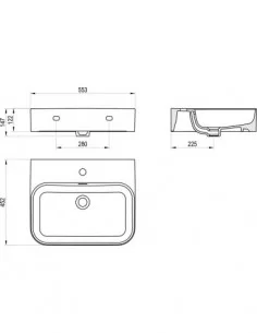 Praustuvas Ceramic Slim Wall R, pakabinamas, Juodas matinis, RAVAK