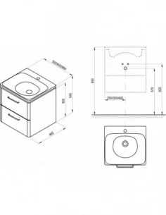 Spintelė po praustuvu SD Balance II 60 / 80, Balta, RAVAK