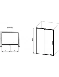 Dušo durys Roll RODP2, juodos sp., RAVAK