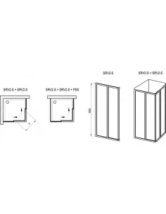 Dušo kabina Supernova SRV2+SRV2, Juoda, RAVAK