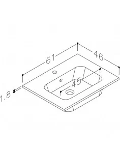 Spintelė su praustuvu CITY 60, rudo ąžuolo sp. Kame