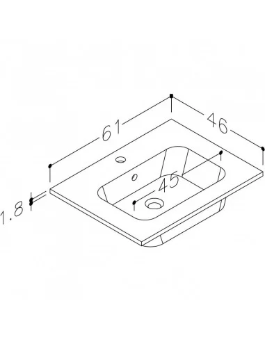 Spintelė su praustuvu CITY 60, rudo ąžuolo sp. Kame