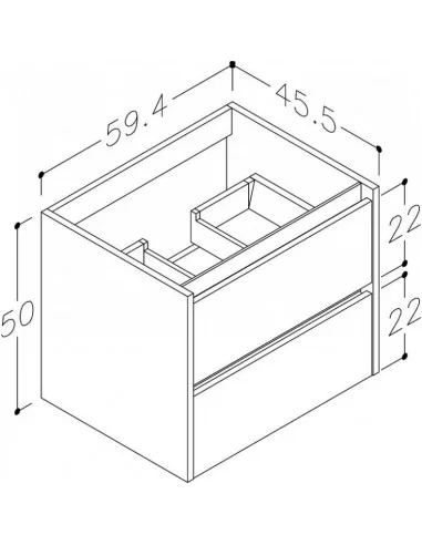 Spintelė su praustuvu CITY 60, šviesaus ąžuolo sp. Kame