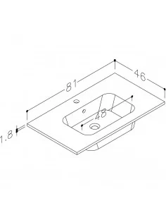 Spintelė su praustuvu CITY 80, juodo ąžuolo sp. Kame