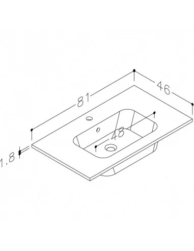 Spintelė su praustuvu CITY 80, rudo ąžuolo sp. Kame