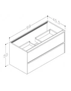 Spintelė su praustuvu CITY 100, juodo ąžuolo sp. Kame