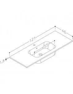 Spintelė su praustuvu CITY 120, baltos sp. Kame