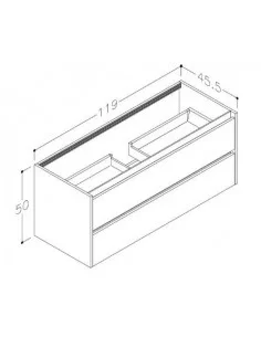 Spintelė su praustuvu CITY 120, juodo ąžuolo sp. Kame