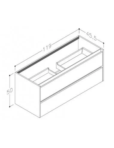 Spintelė su praustuvu CITY 120, šviesaus ąžuolo sp. Kame