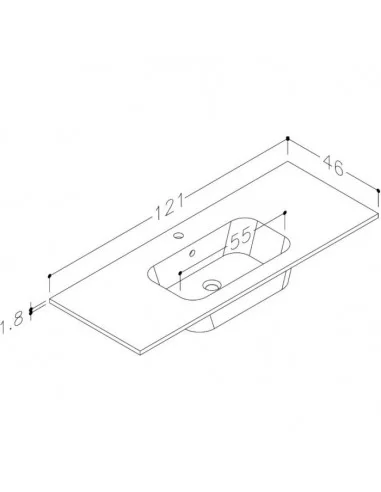 Spintelė su praustuvu CITY 120, šviesaus ąžuolo sp. Kame