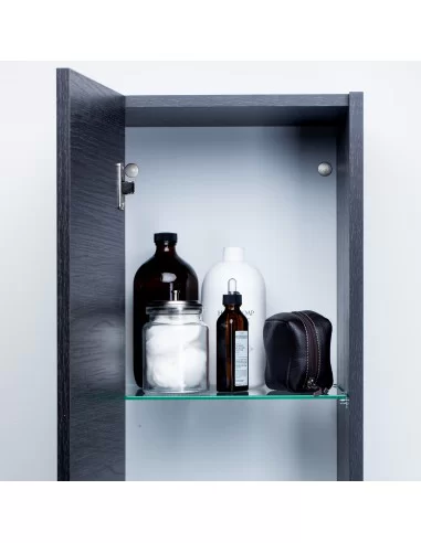 Ūkinė dviejų durų spintelė CITY juodo ąžuolo sp., Kame