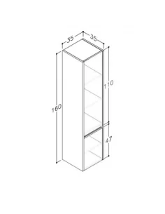 Ūkinė dviejų durų spintelė CITY šviesaus ąžuolo sp., Kame