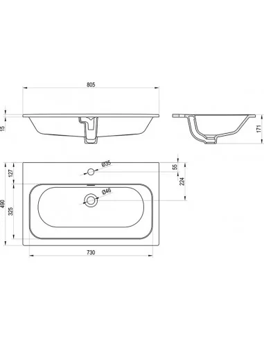 Keraminis praustuvas Chrome Slim, Bílá, RAVAK