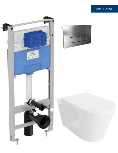 Pakabinamas unitazas Versoni 3.0 su Ideal Standard rėmu ir nuleidimo plokštele