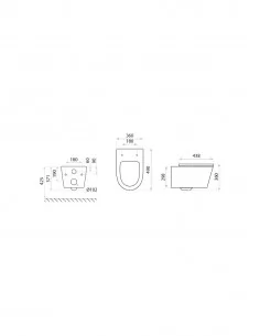 Pakabinamas unitazas Versoni 3.0 su Ideal Standard rėmu ir nuleidimo plokštele