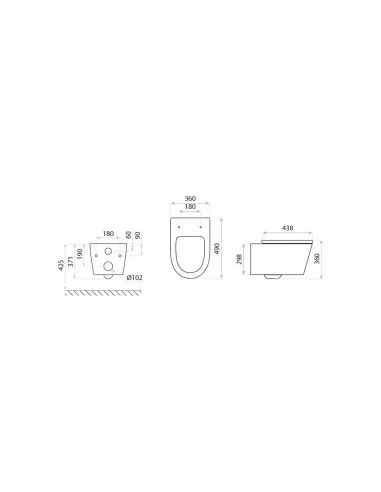 Pakabinamas unitazas Versoni 3.0 su Ideal Standard rėmu ir nuleidimo plokštele